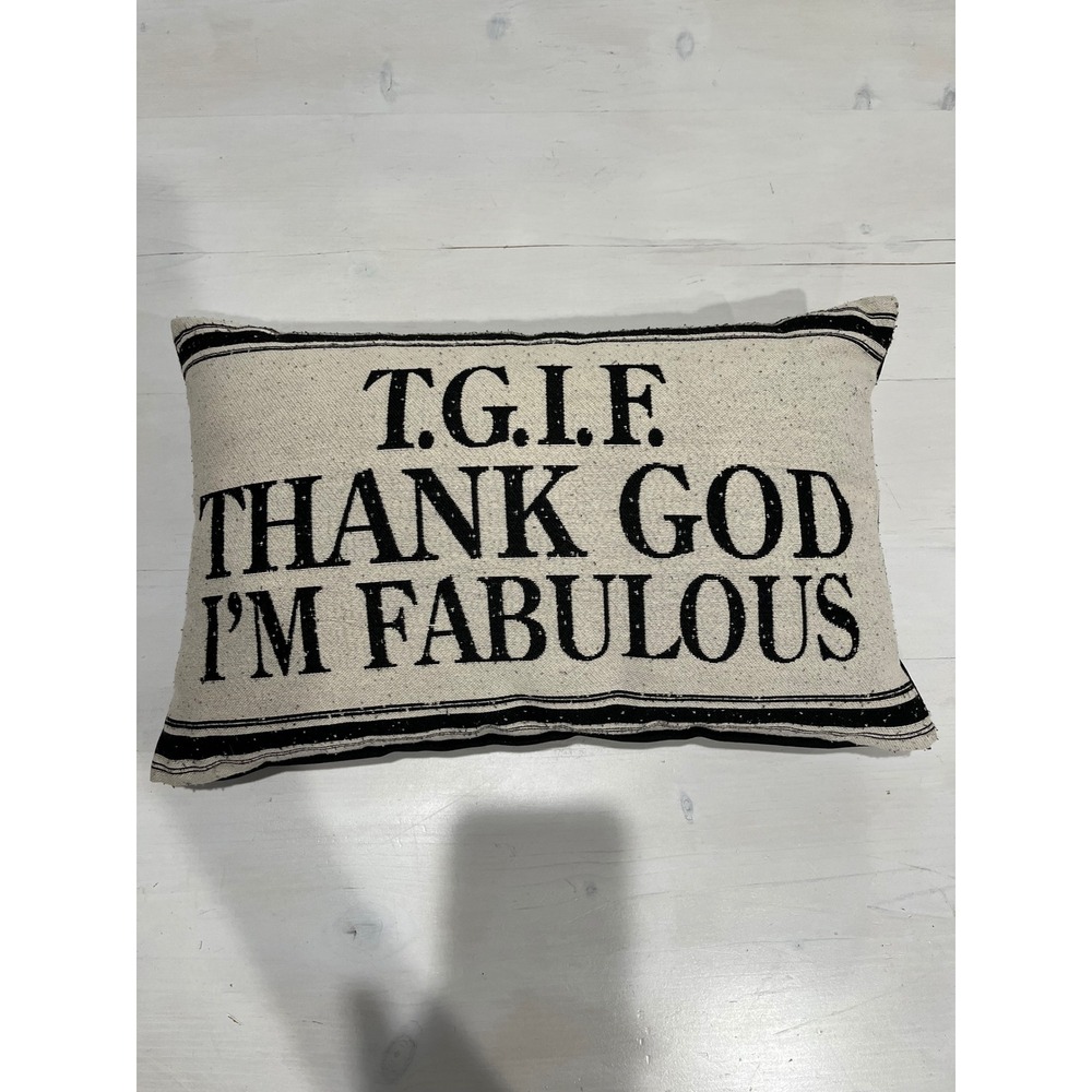 TGIF Thank God‎ I'm Fabulous Pillow Lumbar Throw Accent Home Decor